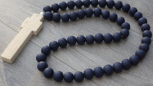 Load image into Gallery viewer, Handcrafted Wooden Cross +  Closed Garland Painted Beads