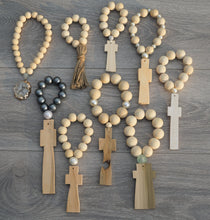 Load image into Gallery viewer, Handcrafted Wooden Cross + The Beaded Blessing