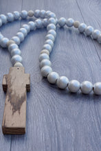 Load image into Gallery viewer, Handcrafted Wooden Cross + Hand painted Pearl Beads

