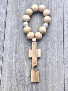 Handcrafted Cross + Pearl Blessings