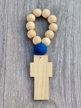 Load image into Gallery viewer, Handcrafted Wooden Cross + Pom Pom
